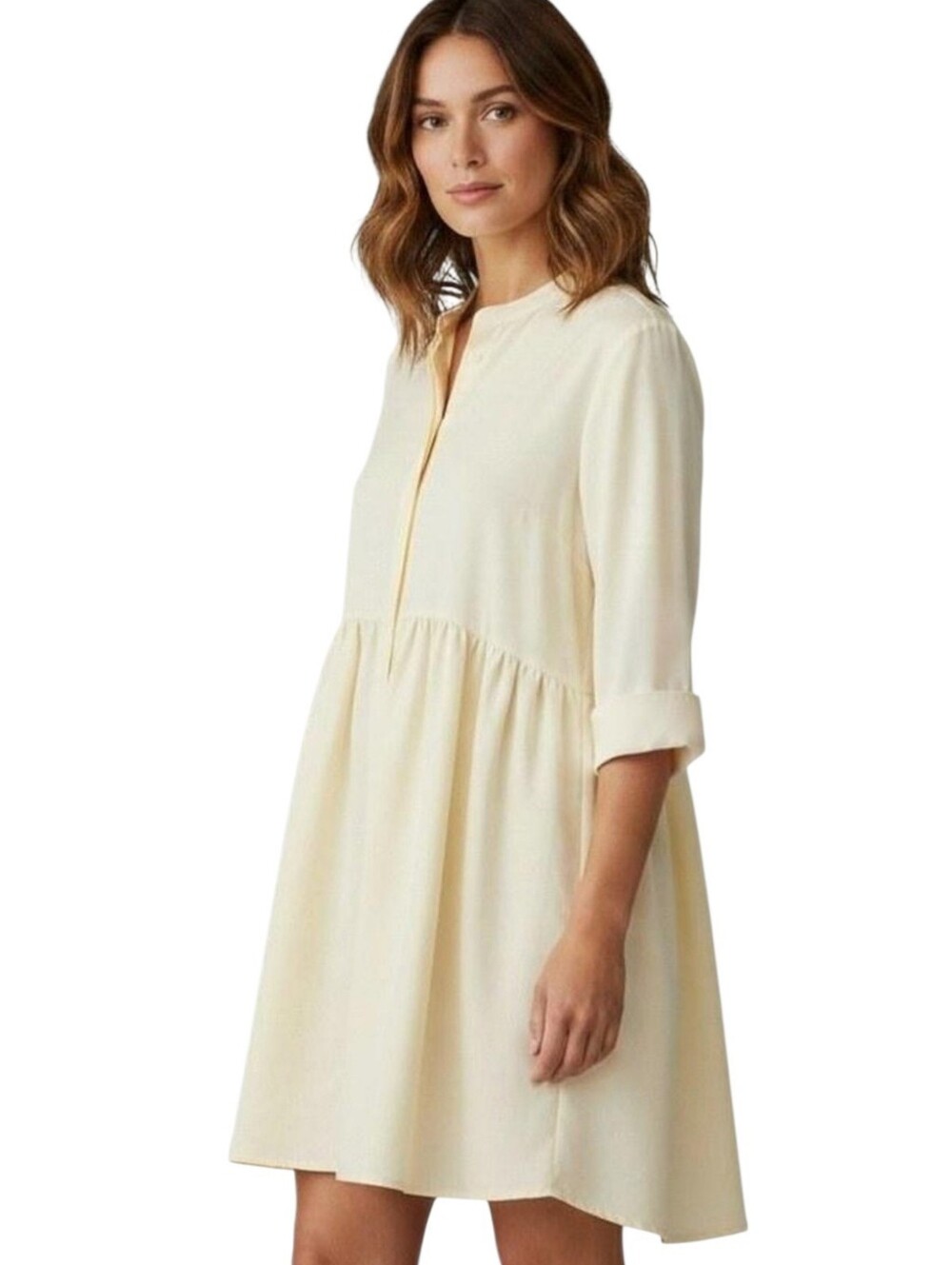 Tuckernuck Cream Blouson Royal Shirt Dress Size Small